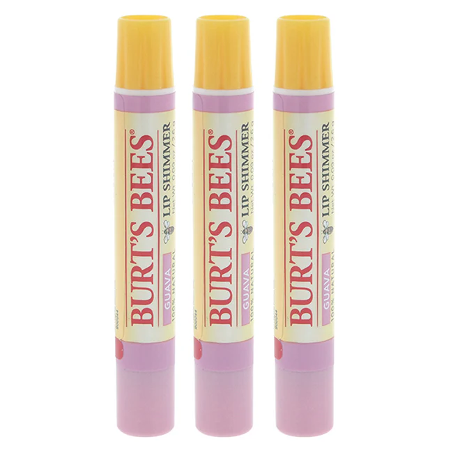Burts Bees Lip Shimmer - Guava by Burts Bees for Women - 0.09 oz Lip Shimmer - Pack of 3 - Olabens