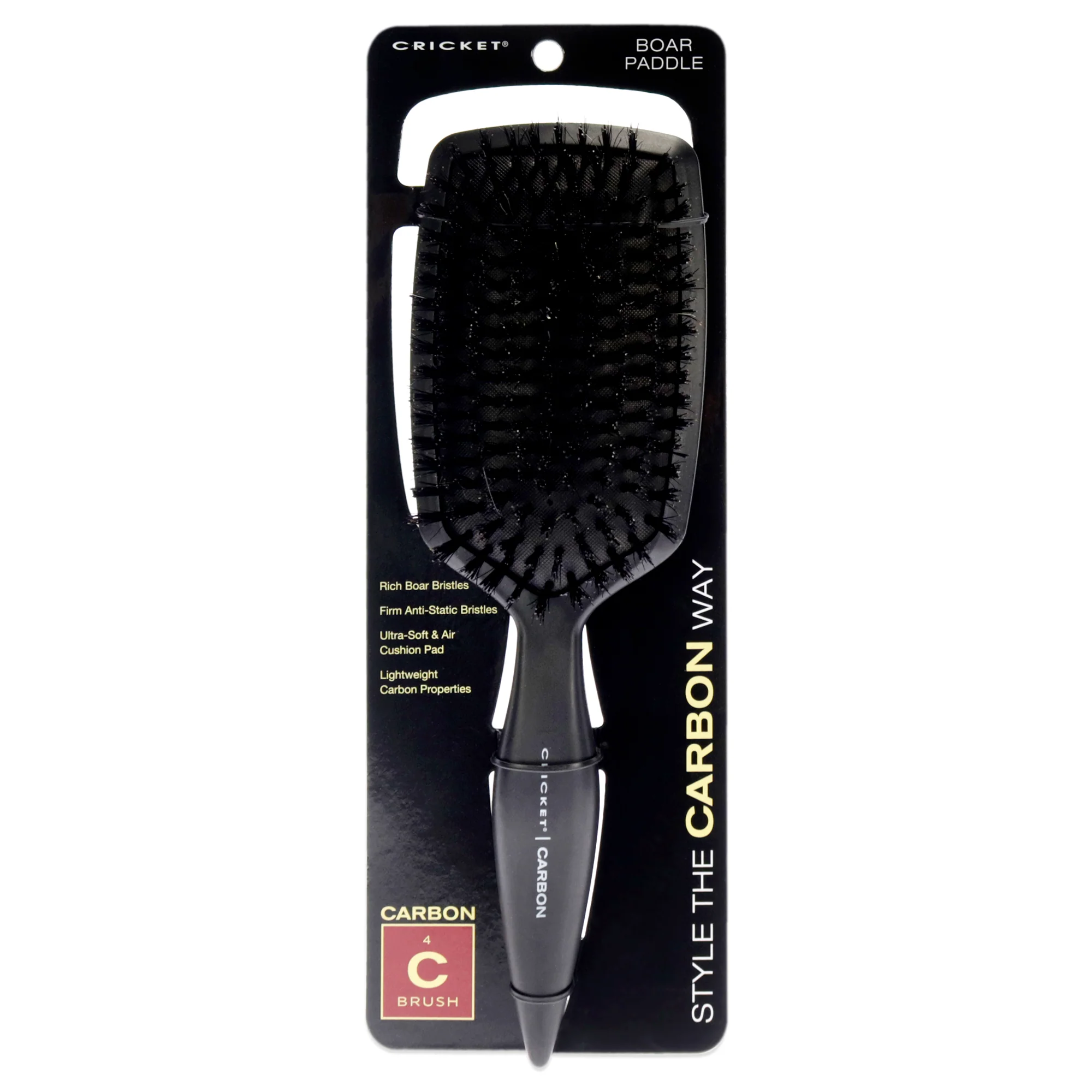 Carbon Boar Paddle Brush by Cricket for Unisex - 1 Pc Hair Brush - Olabens