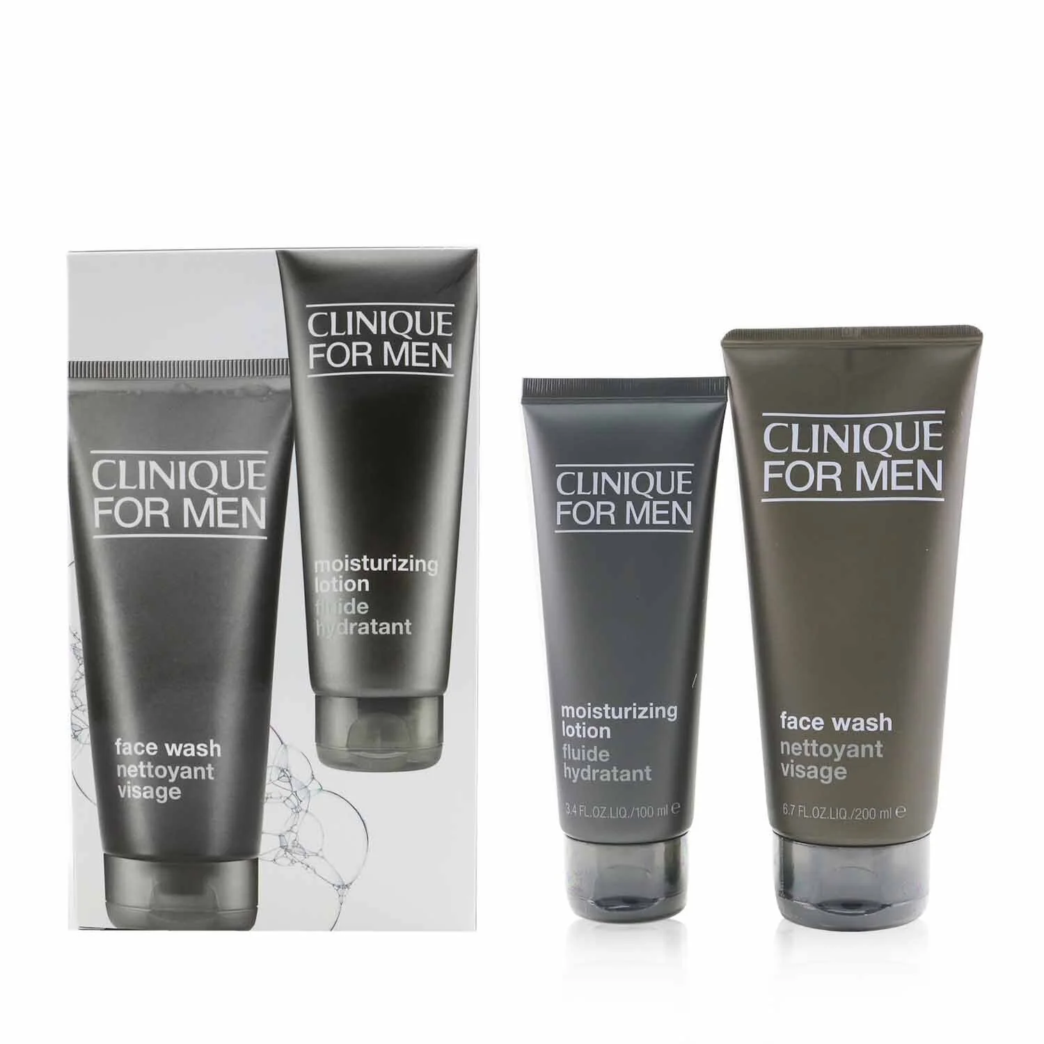 Clinique Men Cleanser + Hydrate 2-Pieces Set: Face Wash 200ml + Moisturizing Lotion 100ml  2pcs - Olabens