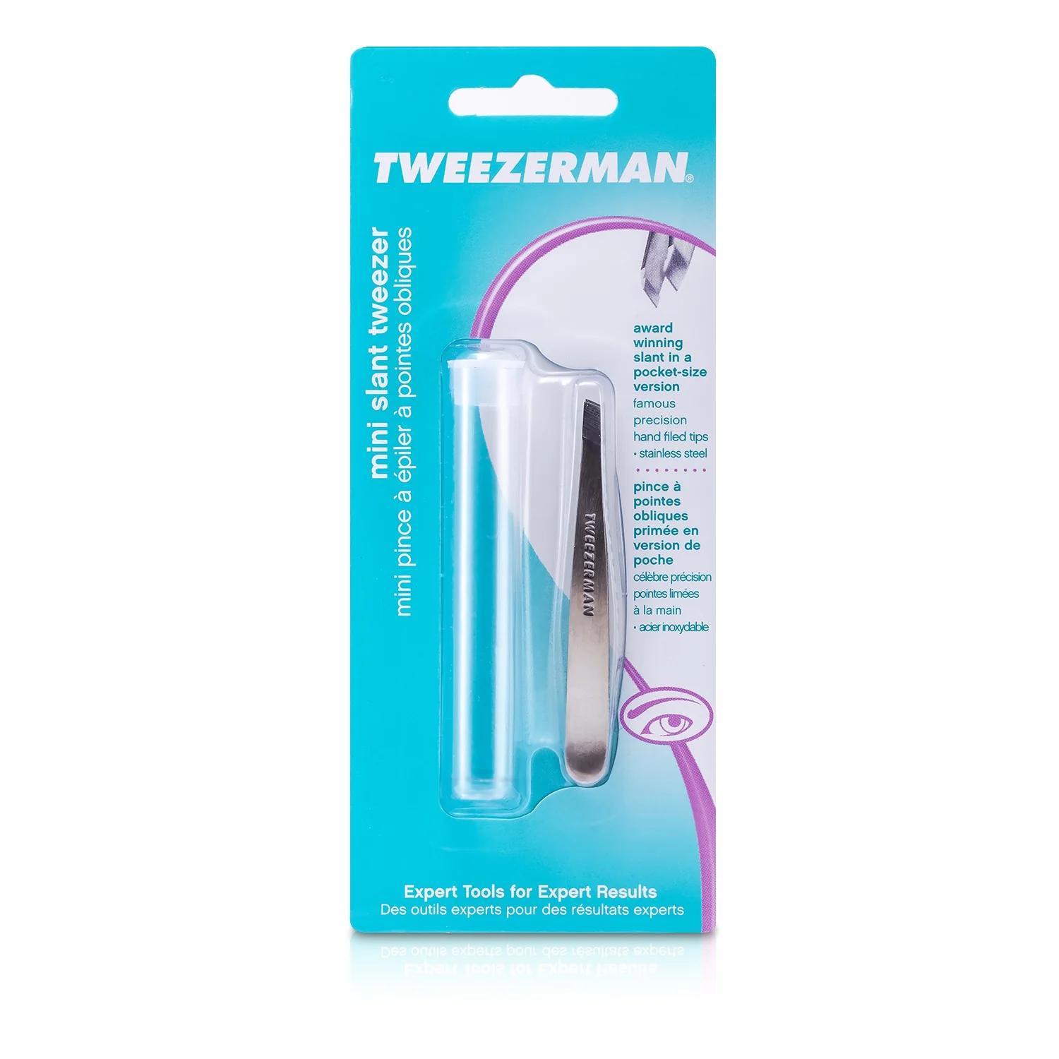 Tweezerman Mini Slant Tweezer - (Classic Stainless) - Olabens