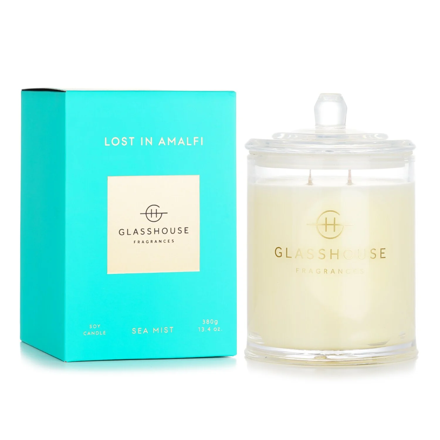 Glasshouse Triple Scented Soy Candle - Lost In Amalfi (Sea Mist)  380g/13.4oz - Olabens