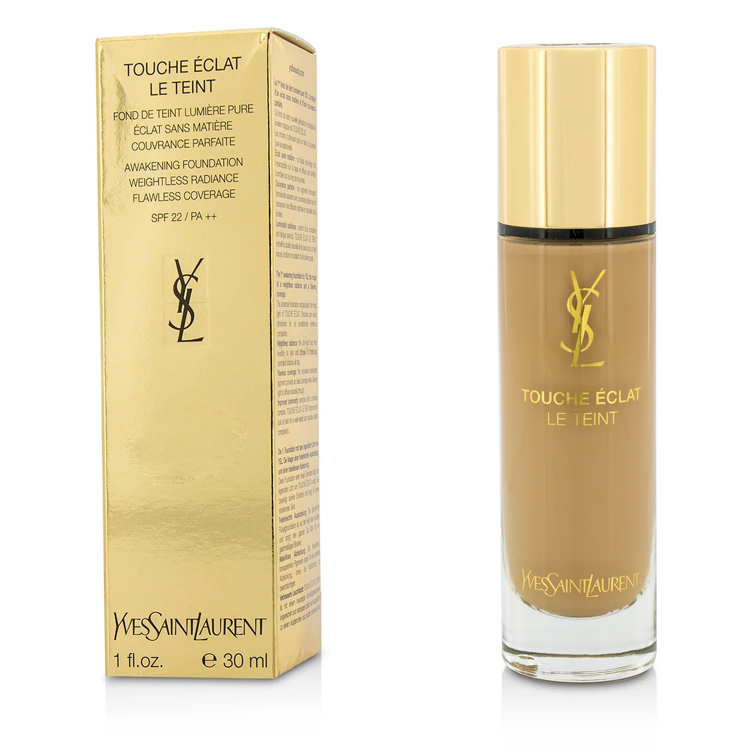 Yves Saint Laurent Touche Eclat Le Teint Awakening Foundation SPF22 - #B70 Mocha  30ml/1oz - Olabens