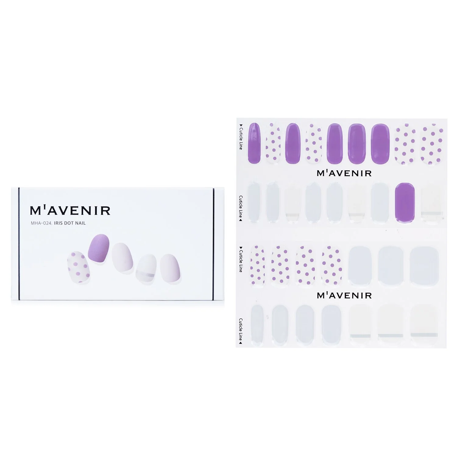 Mavenir Nail Sticker (Patterned) - # Iris Dot Nail  32pcs - Olabens