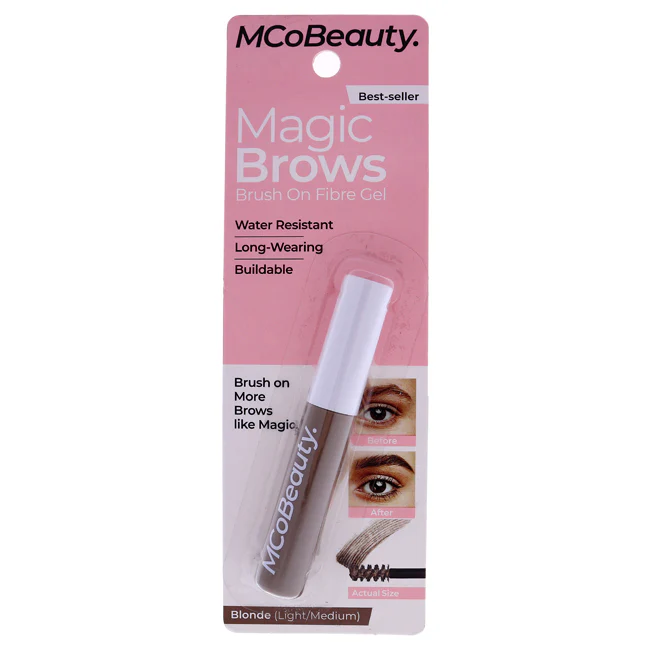 MCoBeauty More Brows Brush On Fibre Gel - Light-Medium by MCoBeauty for Women - 0.12 oz Eyebrow - Olabens
