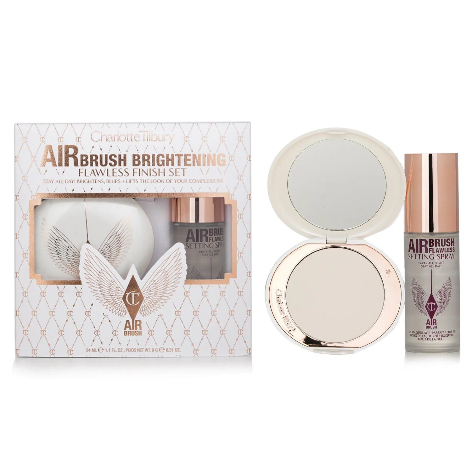 Charlotte Tilbury Airbrush Brightening Flawless Finish Set  2pcs - Olabens