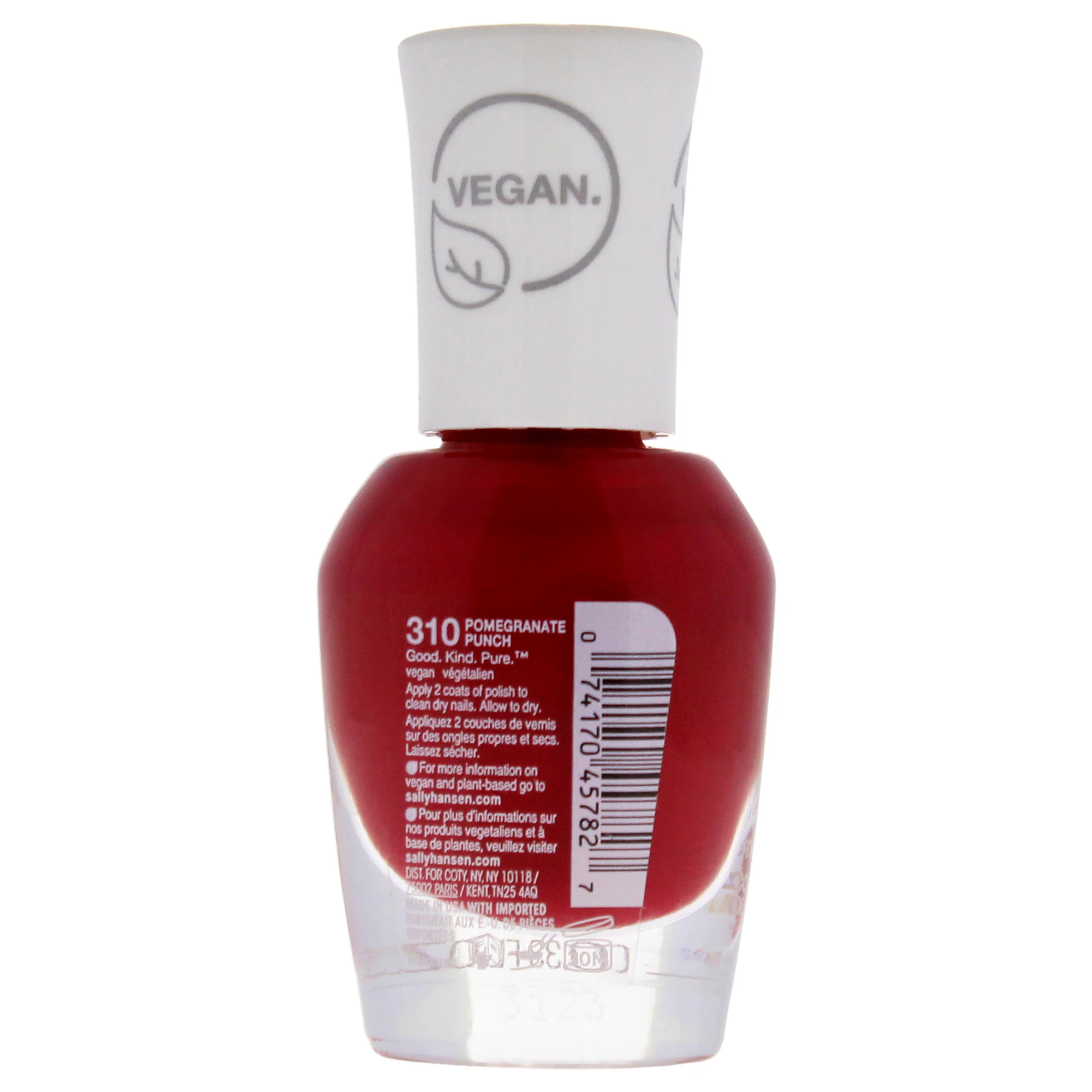 Good Kind Pure Vegan - 310 Pomegranate Punch by Sally Hansen for Women - 0.33 oz Nail Polish - Olabens