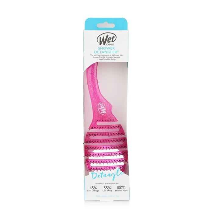 Wet Brush Shower Detangler - # Pink Glitter 1pc - Olabens