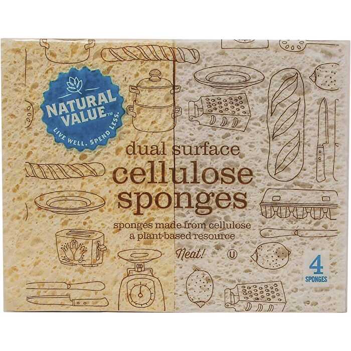 Natural Value Dual Surface Cellulose Sponges 4pk - Olabens