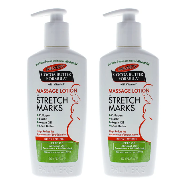 Palmers Cocoa Butter Formula Massage Lotion For Stretch Marks with Vitamin E - Pack of 2 by Palmers for Women - 8.5 oz Body Lotion - Olabens