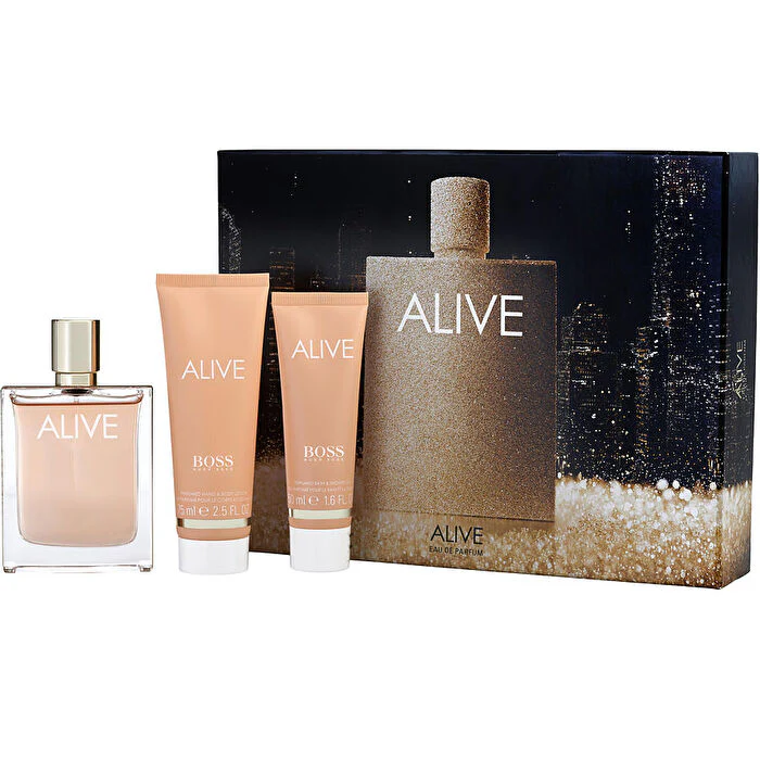 Hugo Boss Alive Eau De Parfum Spray 80ml/2.7oz & Body Lotion 75ml/2.5oz & Shower Gel 50ml/1.6oz - Olabens
