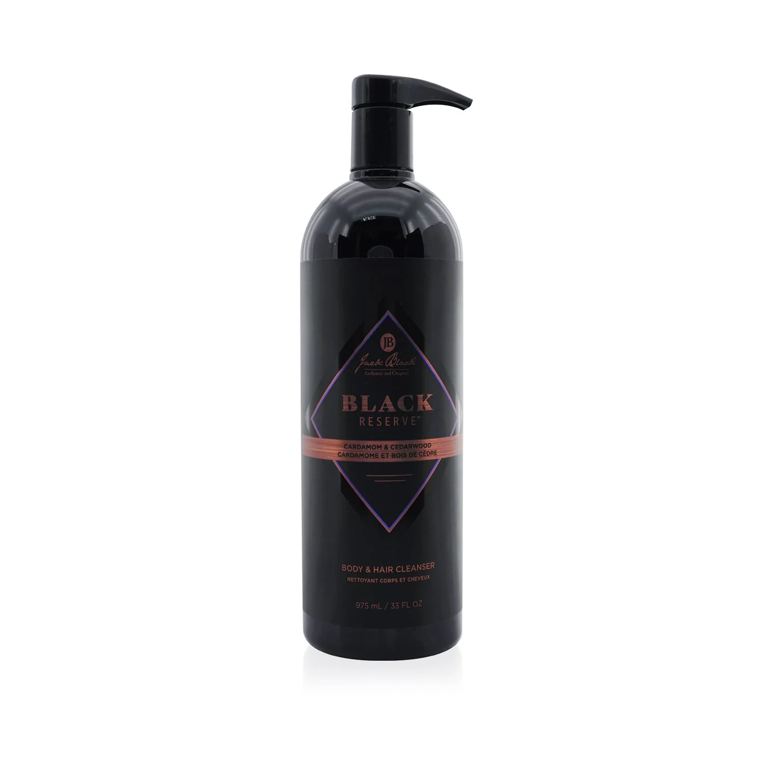 Jack Black Black Reserve Body & Hair Cleanser with Cardamom & Cedarwood  975ml/33oz - Olabens