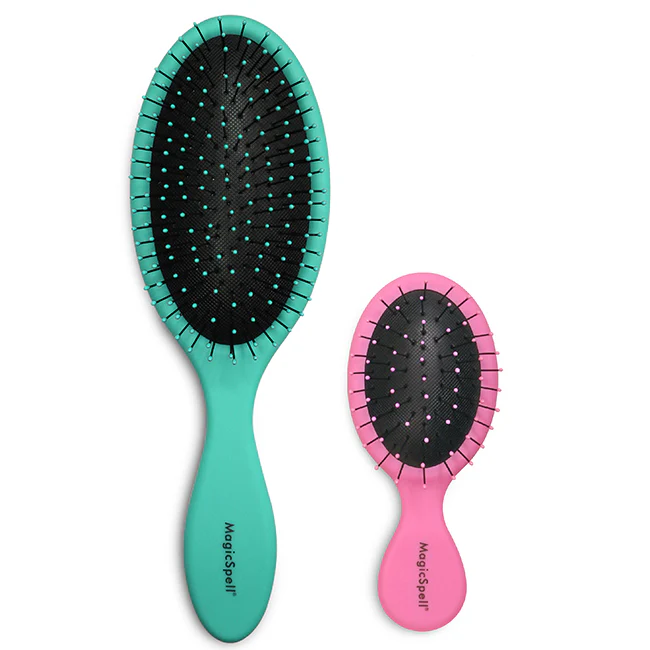 Magic Spell Pro Brush Set - Turquoise-Pink by Magic Spell for Unisex - 2 Pc Hair Brush - Olabens
