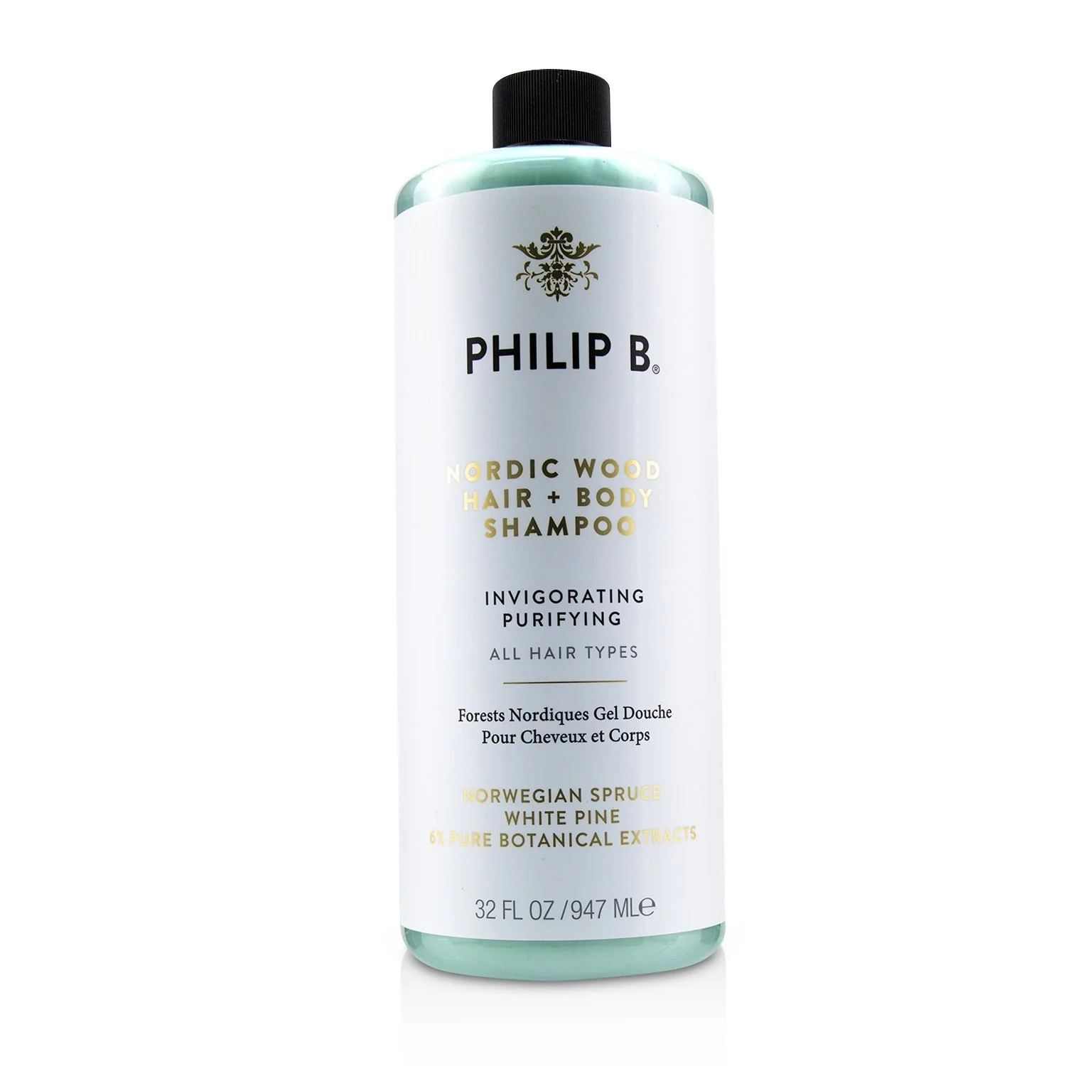 Philip B Nordic Wood Hair + Body Shampoo (Invigorating Purifying - All Hair Types)  947ml/32oz - Olabens