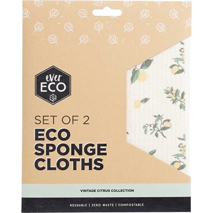 Ever Eco Eco Sponge Cloths Vintage Citrus Collection 2pk - Olabens
