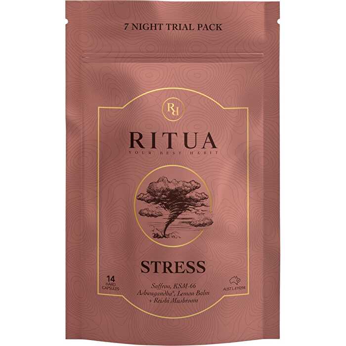 Ritua STRESS 7 Day Saffron Ashwagandha LemonBalm Reishi 14 Caps - Olabens