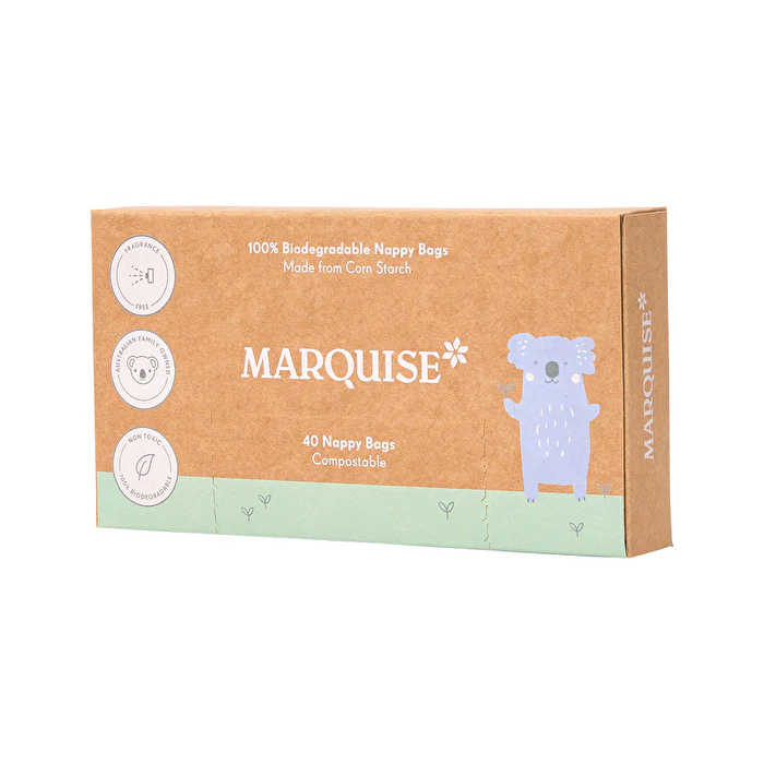 Marquise Nappy Bags Compostable (100% Biodegradable) x 40 Pack - Olabens
