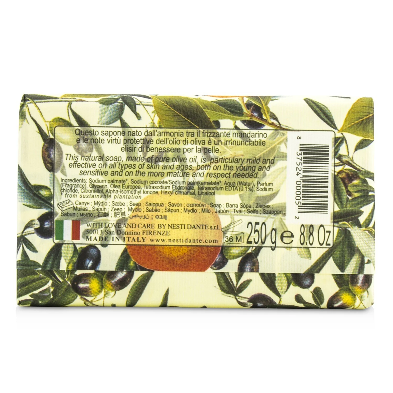 Nesti Dante Il Frutteto Moisturizing Soap - Olive & Tangerine  250g/8.8oz - Olabens