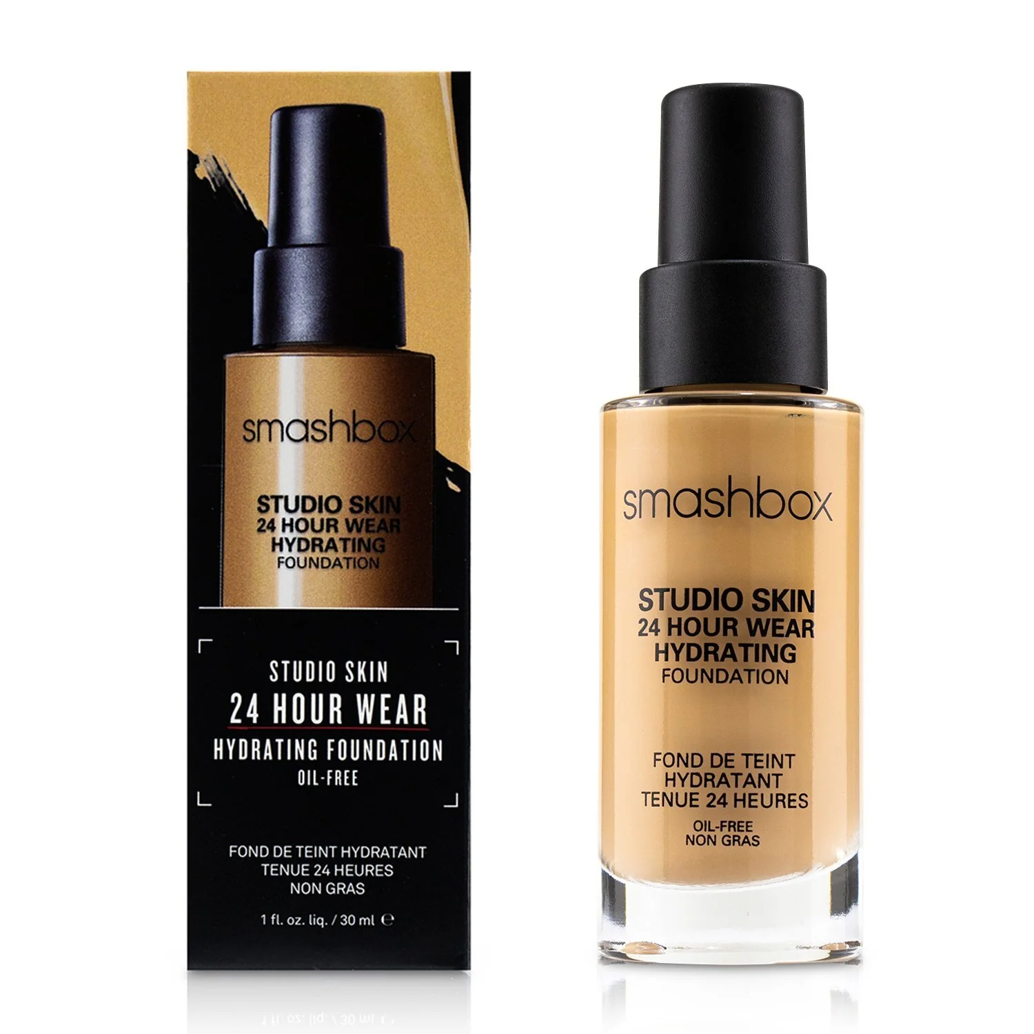Smashbox Studio Skin 24 Hour Wear Hydrating Foundation - # 3.02 (Medium With Neutral Olive Undertone)  30ml/1oz - Olabens