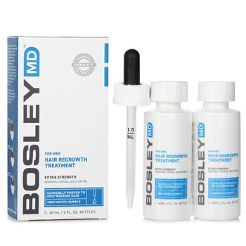Bosley Men's Hair ReGrowth Treatment 5% Dropper  2x 60ml - Olabens