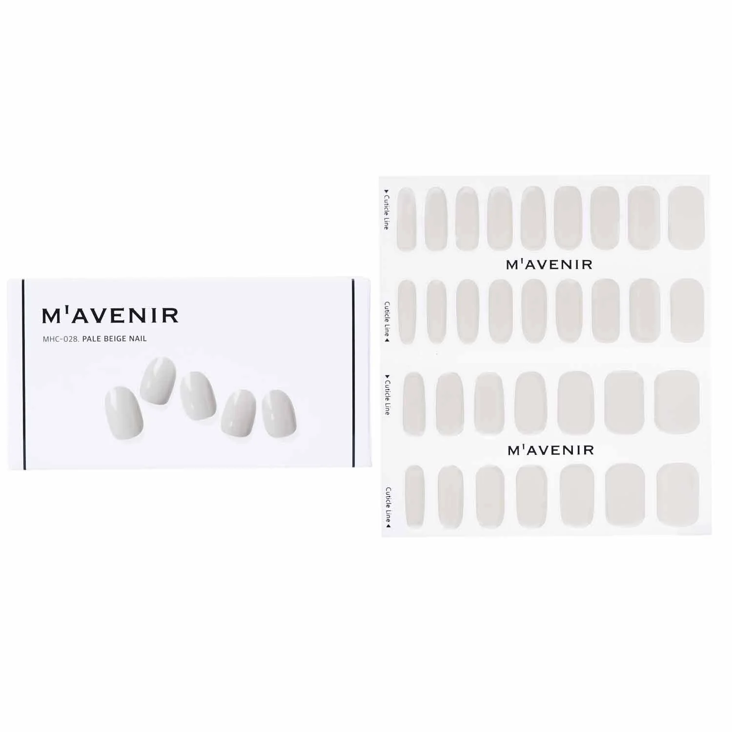 Mavenir Nail Sticker (White) - # Pale Beige Nail  32pcs - Olabens