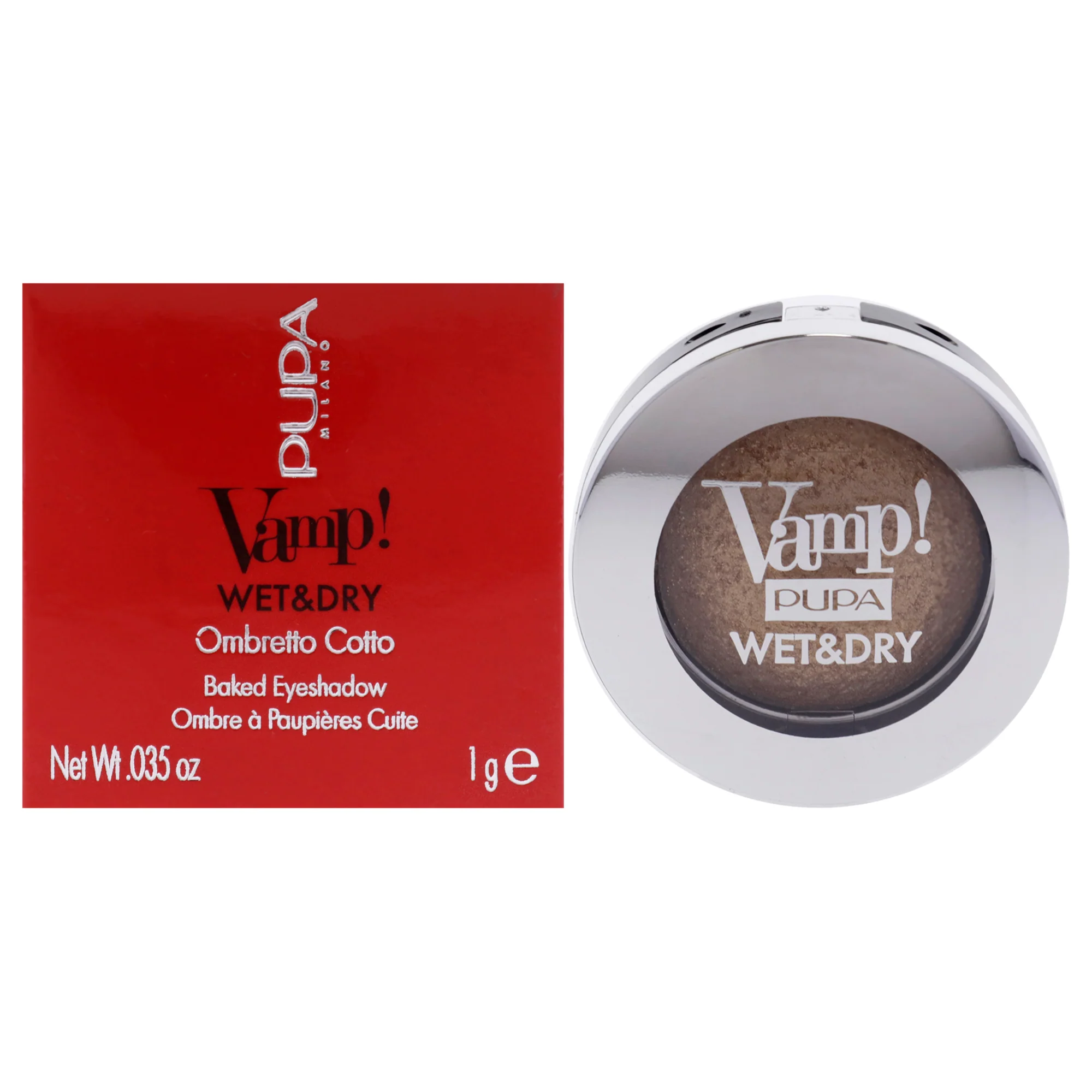 Vamp! Wet and Dry Baked Eyeshadow - 101 Precious Gold by Pupa Milano for Women - 0.035 oz Eye Shadow - Olabens
