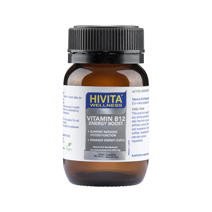 Hivita Wellness HiVita Wellness Vitamin B12 (Energy Boost) Vegan Melts 90t - Olabens