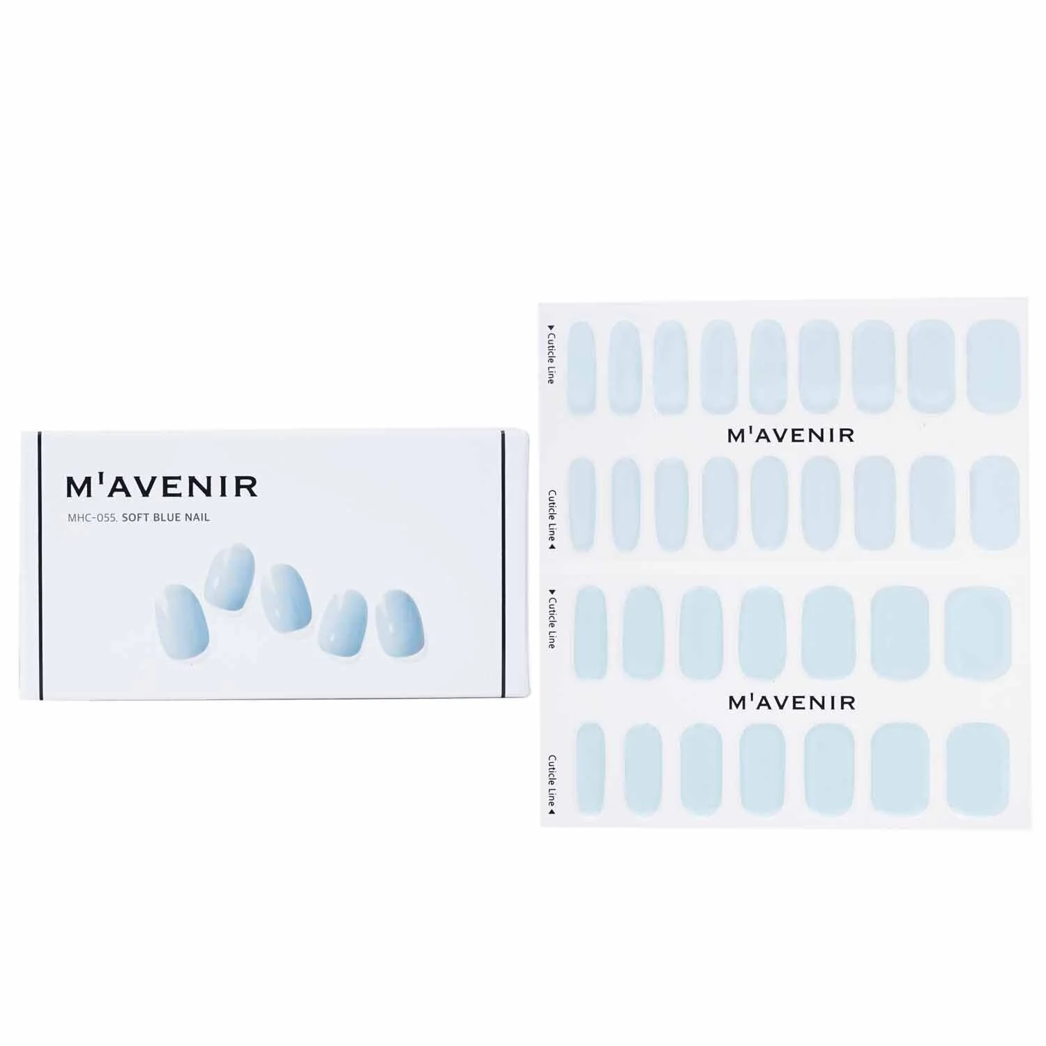 Mavenir Nail Sticker (Blue) - # Soft Blue Nail  32pcs - Olabens
