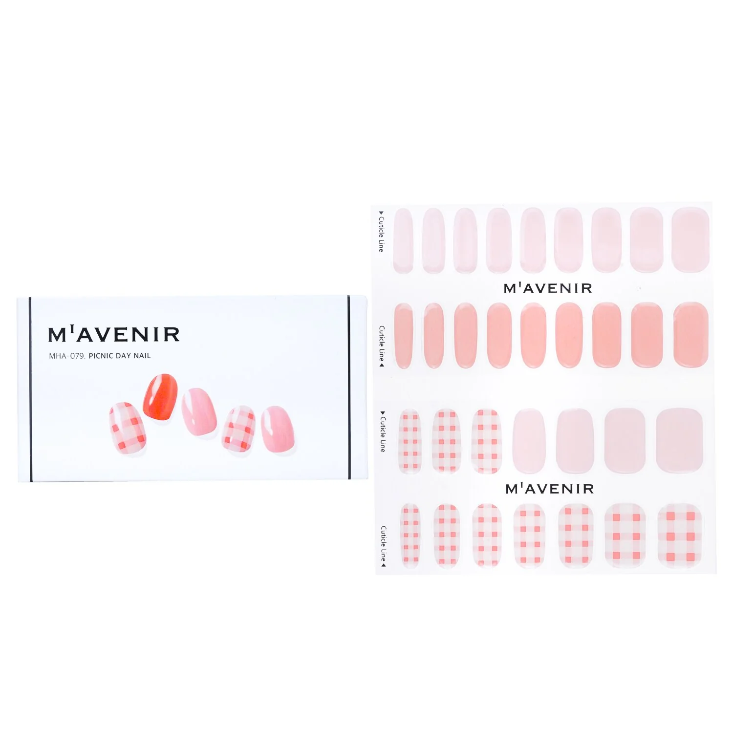 Mavenir Nail Sticker (Pink) - # Picnic Day Nail  32pcs - Olabens