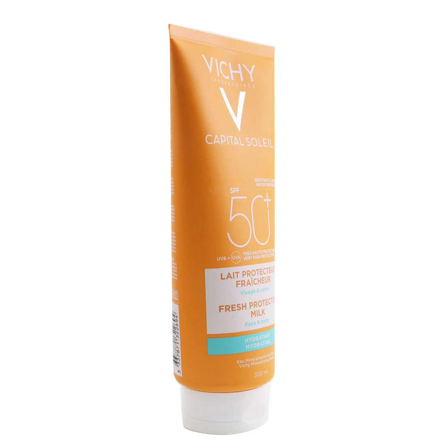 Vichy Capital Soleil Fresh Protective Milk SPF 50 (Water Resistant - Face & Body)  300ml/10.1oz - Olabens