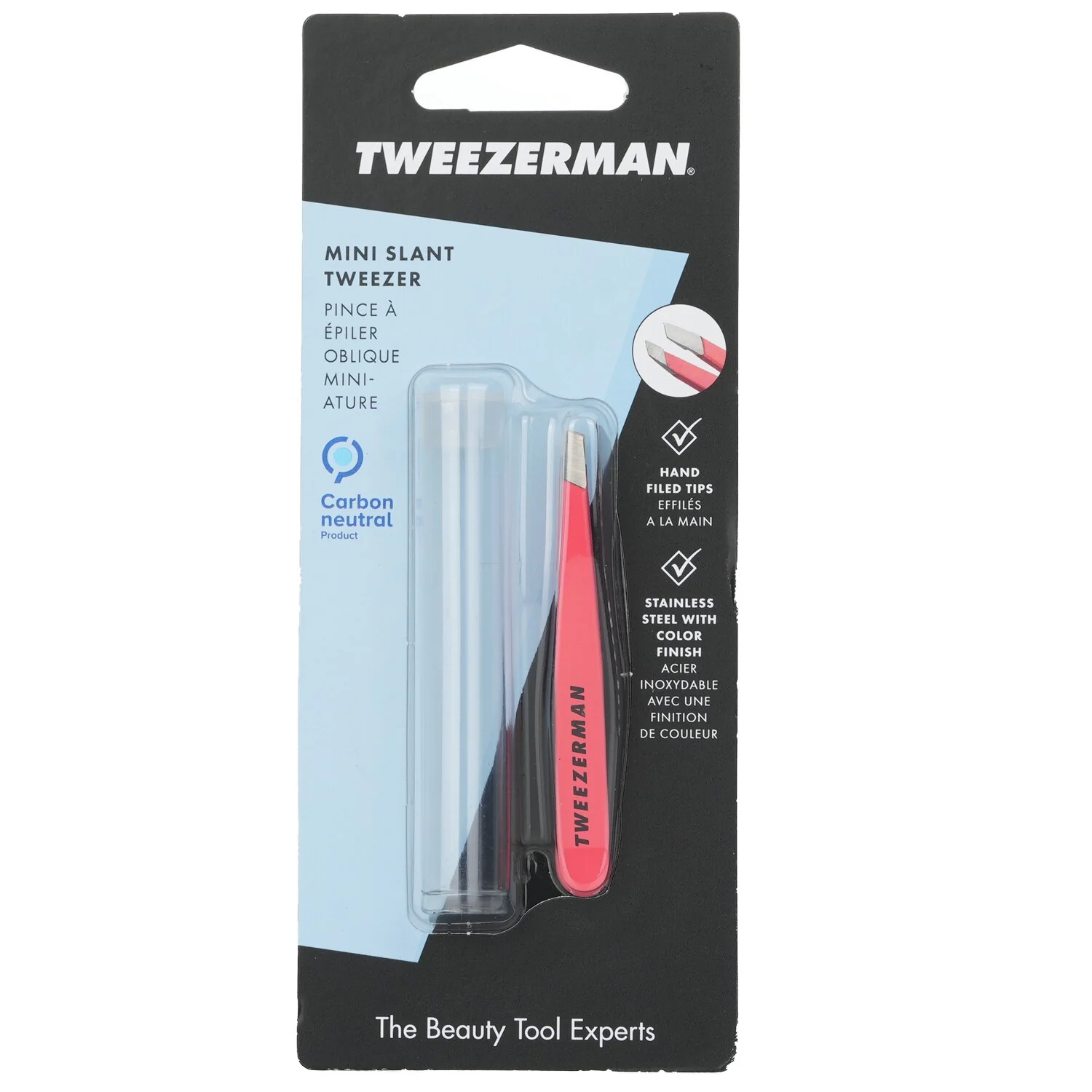 Tweezerman Mini Slant Tweezer - Geranium - Olabens
