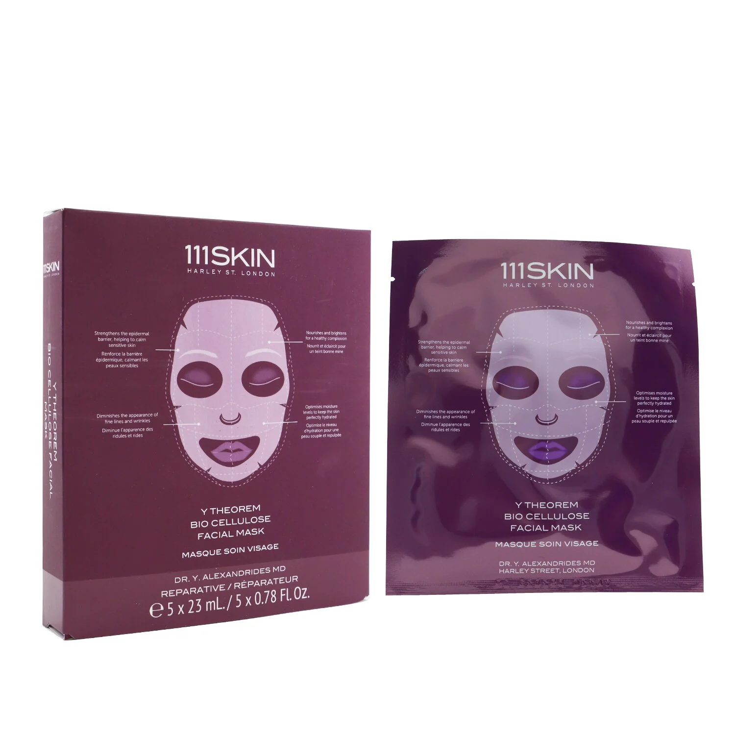 111Skin Y Theorem Bio Cellulose Facial Mask  5x23ml/0.78oz - Olabens