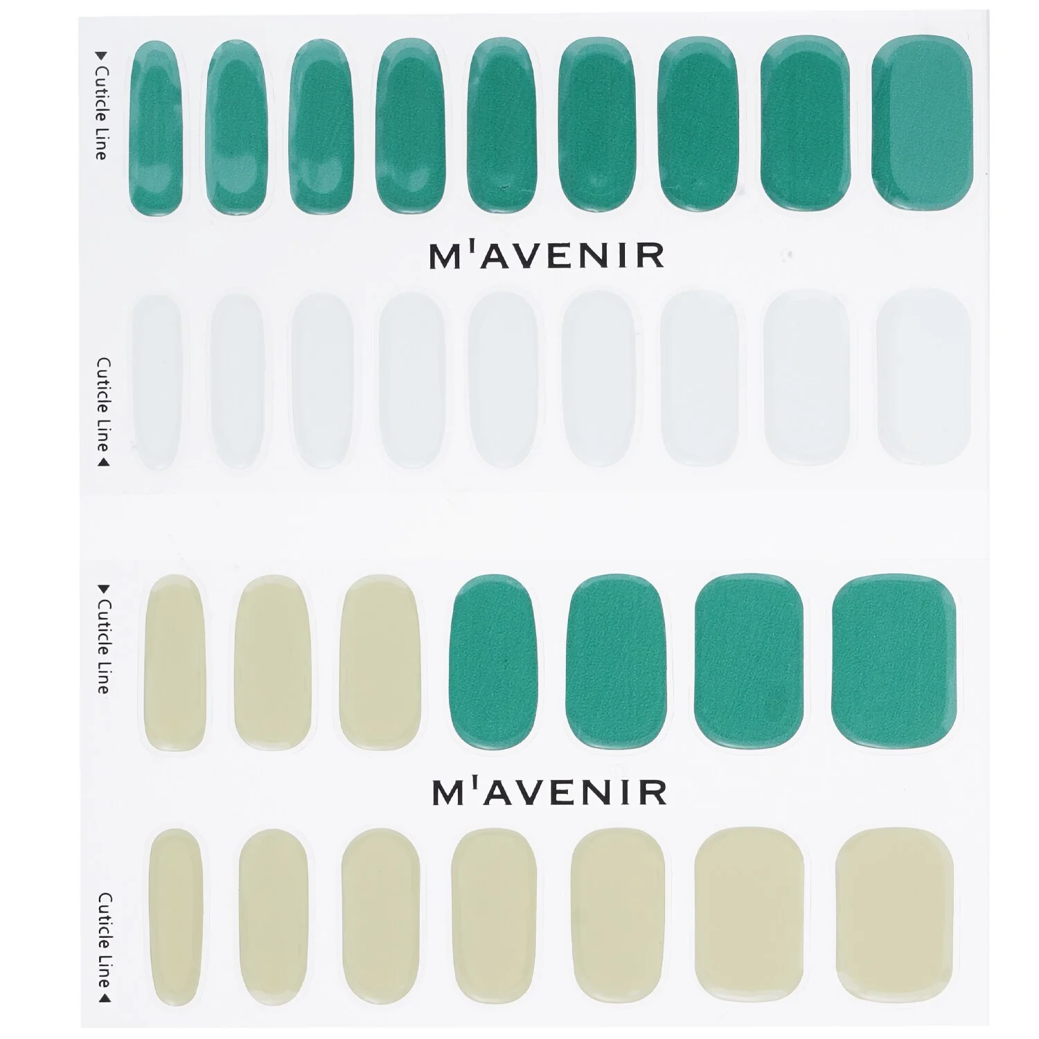 Mavenir Nail Sticker (Assorted Colour) - # Deep In The Green Nail  32pcs - Olabens