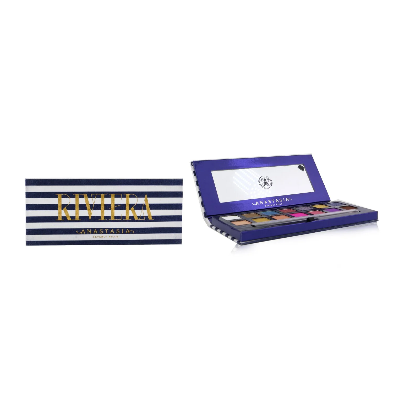 Anastasia Beverly Hills Riviera Eyeshadow Palette (14x Eyeshadow + 1x Duo Shadow Brush) (Unboxed) - Olabens
