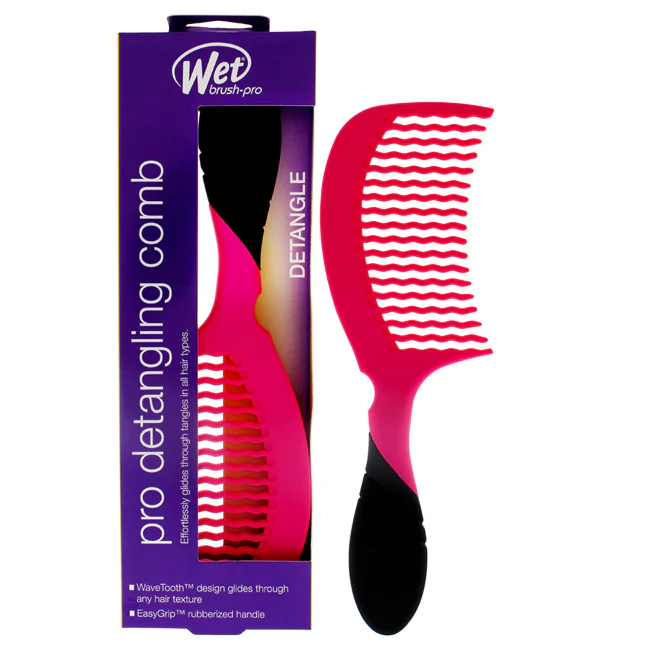 Wet Brush Pro Detangling Comb - Pink by Wet Brush for Unisex - 1 Pc Comb - Olabens