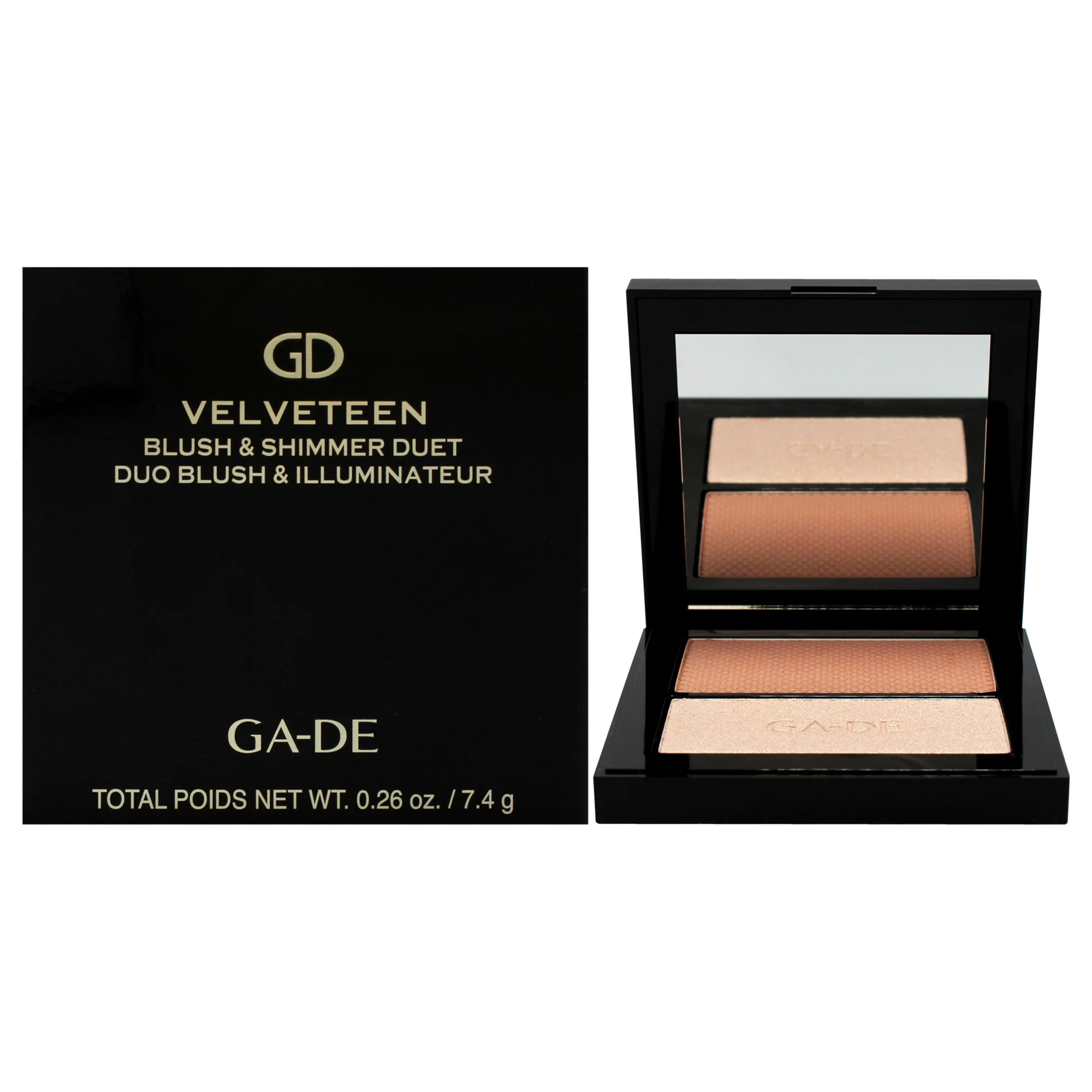 Velveteen Blush and Shimmer Duet - 12 Natural and Glow by GA-DE for Women - 0.26 oz Blush - Olabens