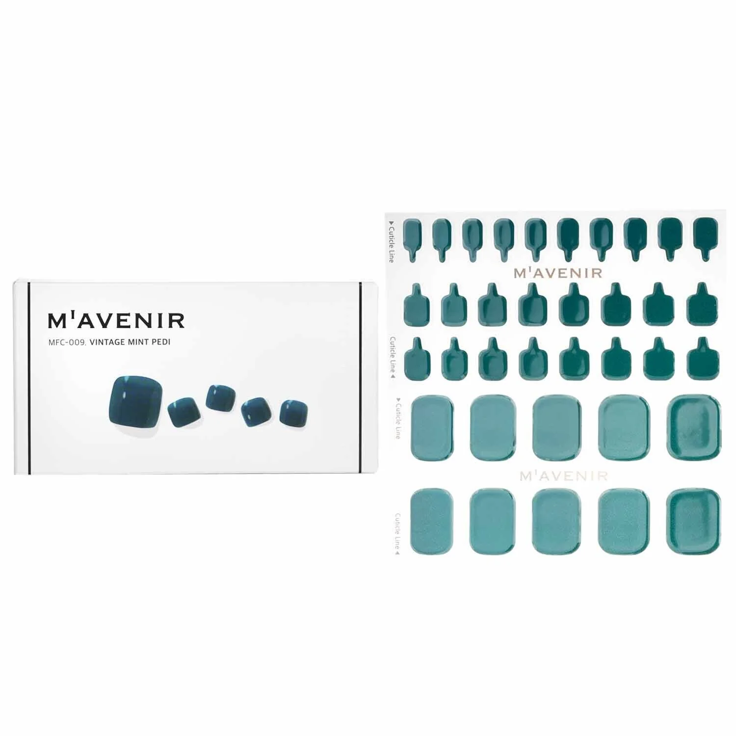 Mavenir Nail Sticker (Green) - # Vintage Mint Pedi  36pcs - Olabens