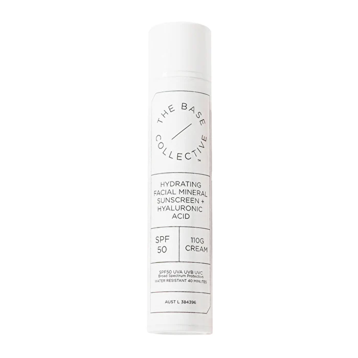 The Base Collective Hydrating Facial Mineral Sunscreen (Tinted, SPF 50) + Hyaluronic Acid Cream 110g - Olabens