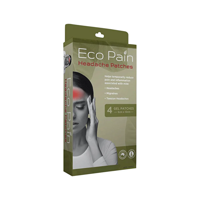 Byron Naturals Eco Pain Patches Byron Naturals with Eco Pain Headache Patches (Gel Patches - 5cm x 12cm) x 4 Pack - Olabens
