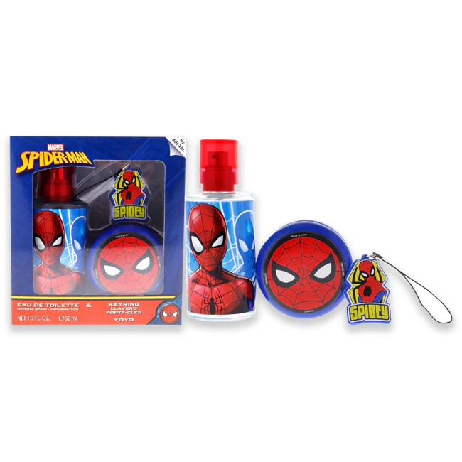 Marvel Spider Man by Marvel for Kids - 3 Pc Gift Set 1.7oz EDT Spray, Key Ring, Yoyo - Olabens