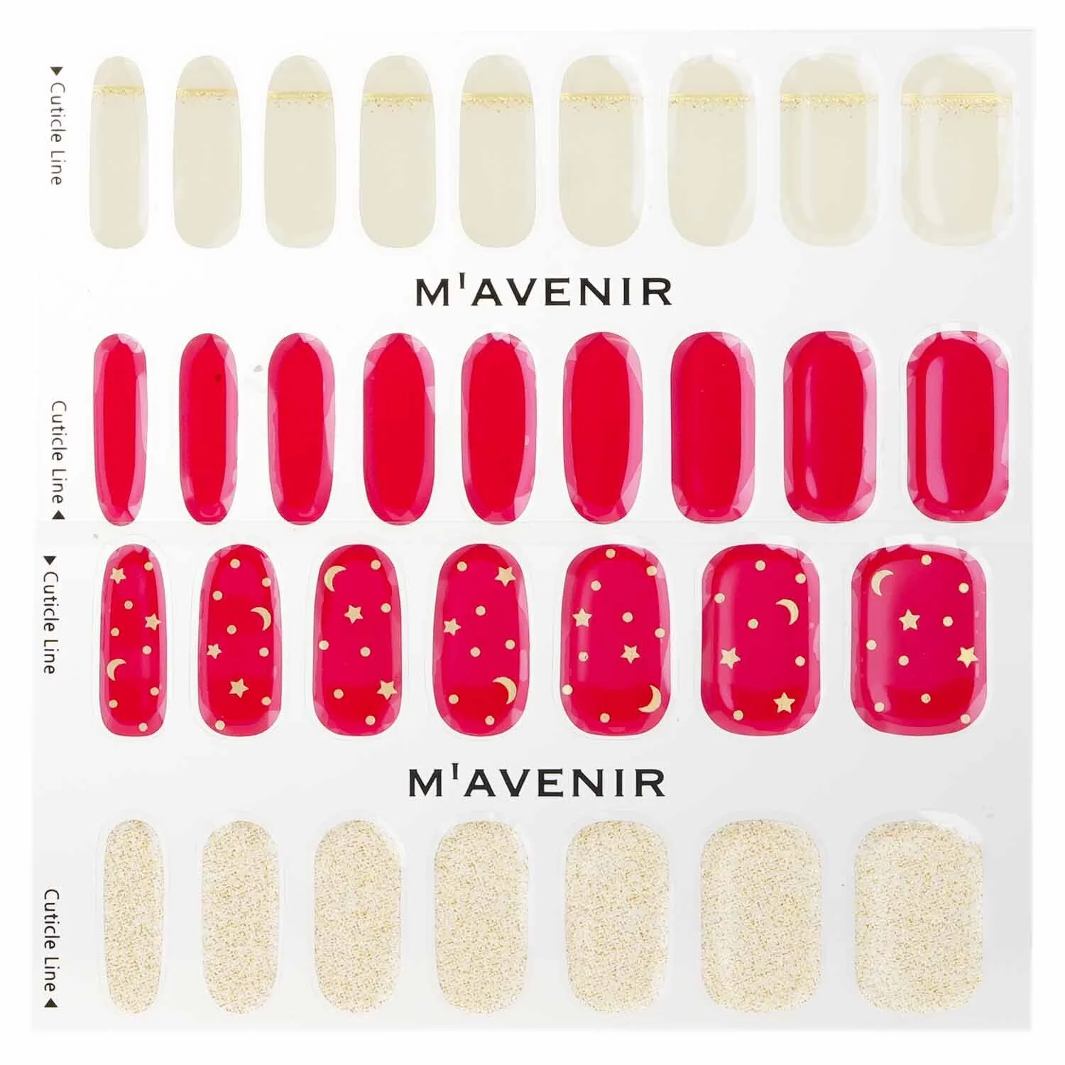 Mavenir Nail Sticker (Red) - # Sweet Dream Wine Nail  32pcs - Olabens