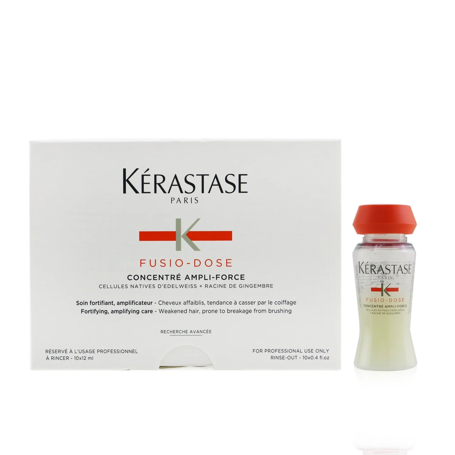 Kerastase Fusio-Dose Concentre Ampli-Force Fortifying, Amplifying Care (Weakened Hair, Prone to Breakage From Brushing)  10x12ml/0.4oz - Olabens