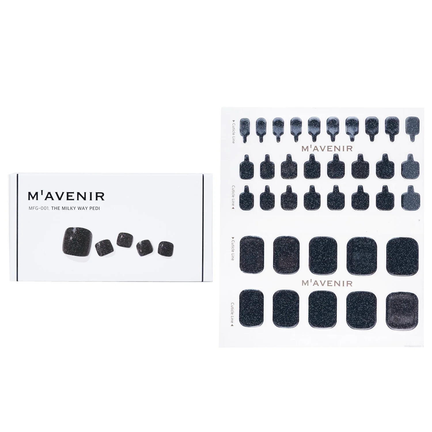Mavenir Nail Sticker (Black) - # The Milky Way Pedi  36pcs - Olabens