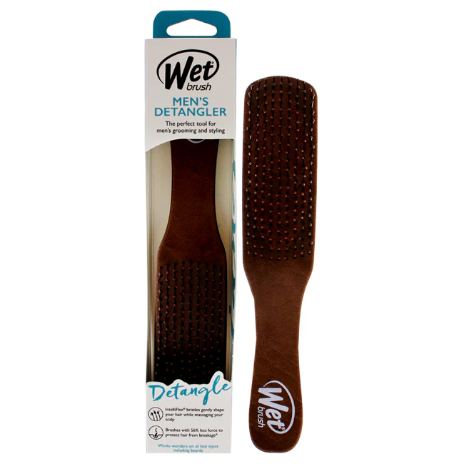 Wet Brush Mens Detangler Brush - Brown Leather by Wet Brush for Men - 1 Pc Hair Brush - Olabens