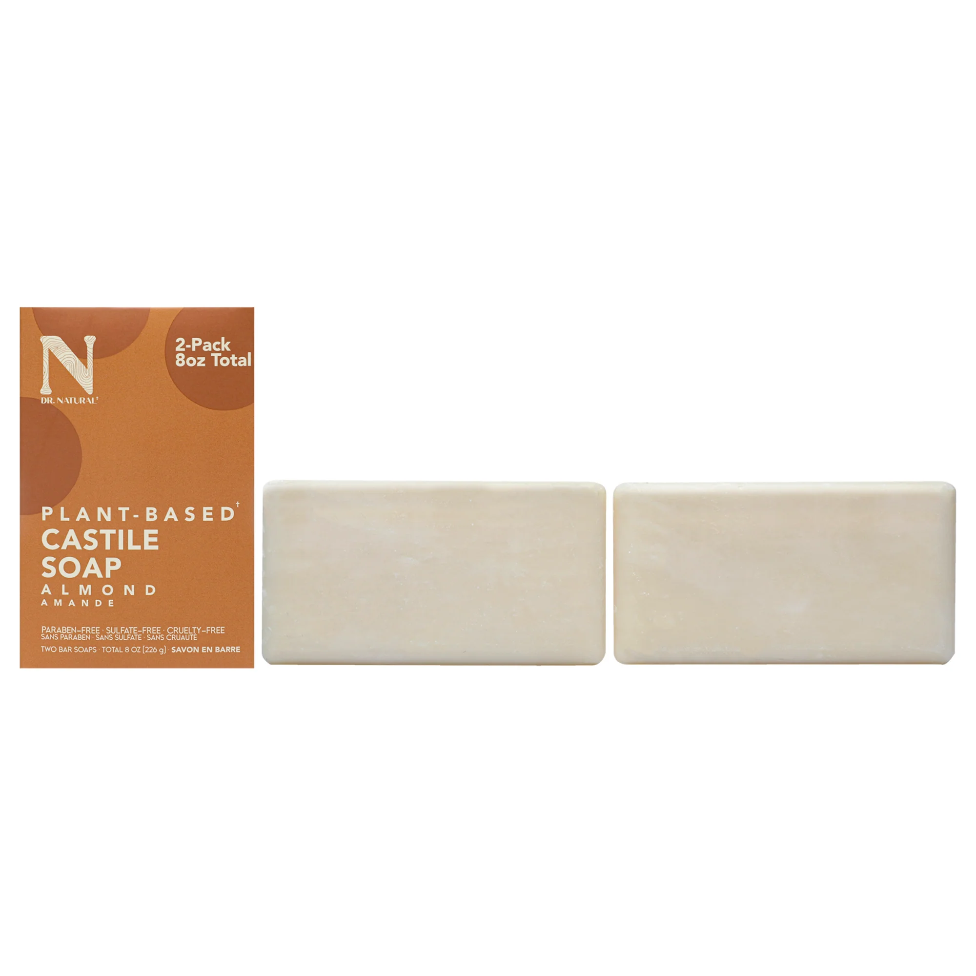 Dr. Natural Castile Bar Soap - Almond by Dr. Natural for Unisex - 2 x 8 oz Soap - Olabens