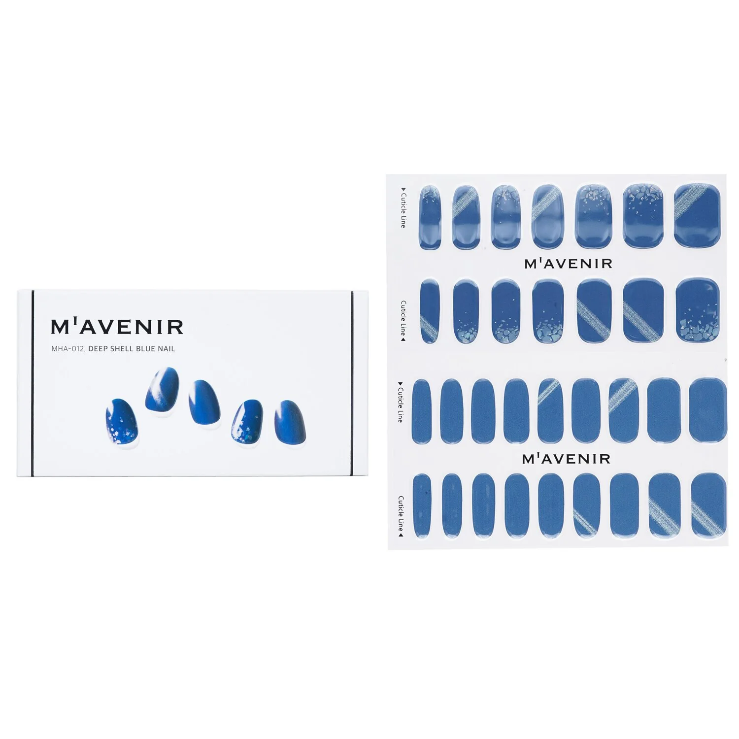 Mavenir Nail Sticker (Blue) - # Deep Shell Blue Nail  32pcs - Olabens