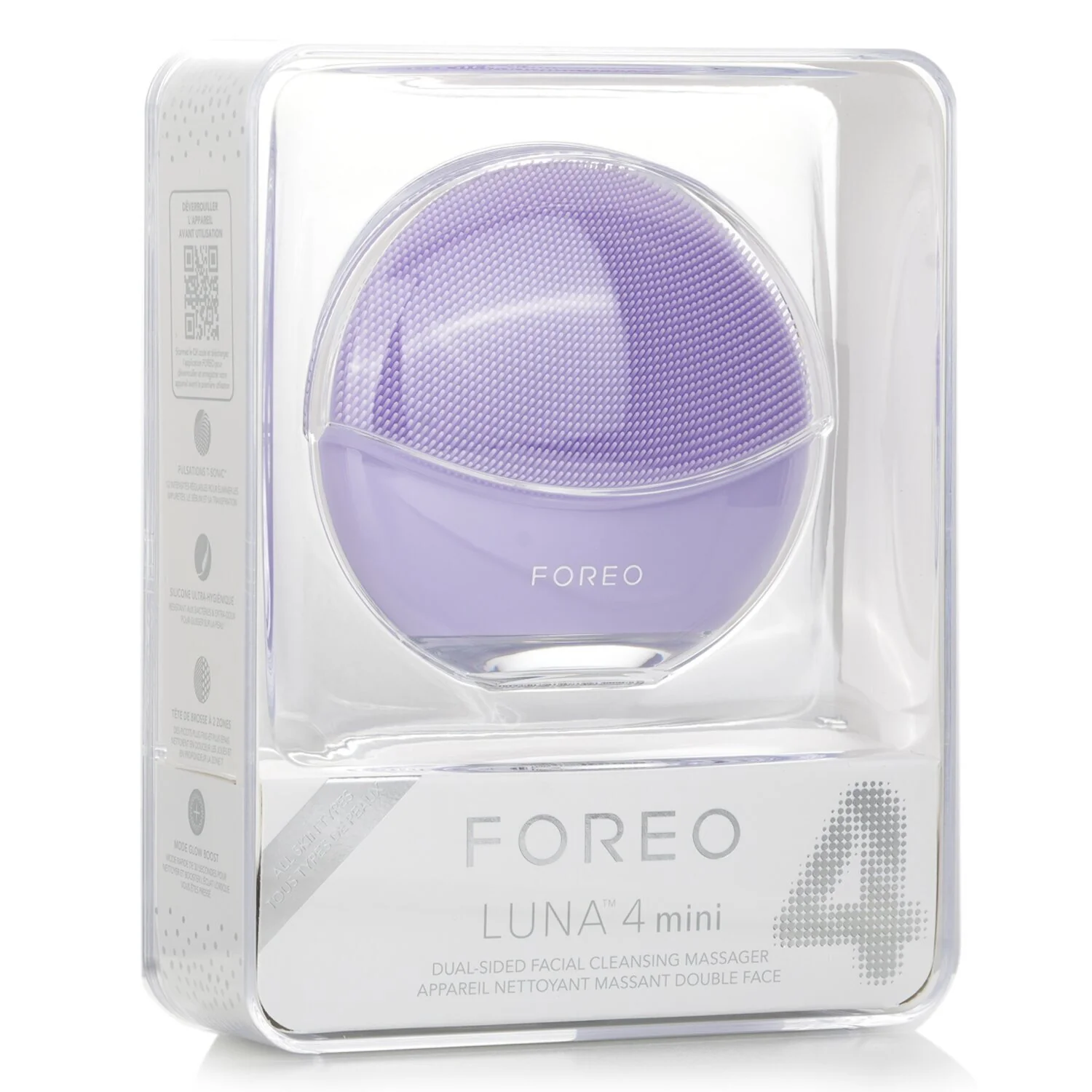 FOREO Luna 4 Mini Dual-Sided Facial Cleansing Massager - Lavender  1pcs - Olabens