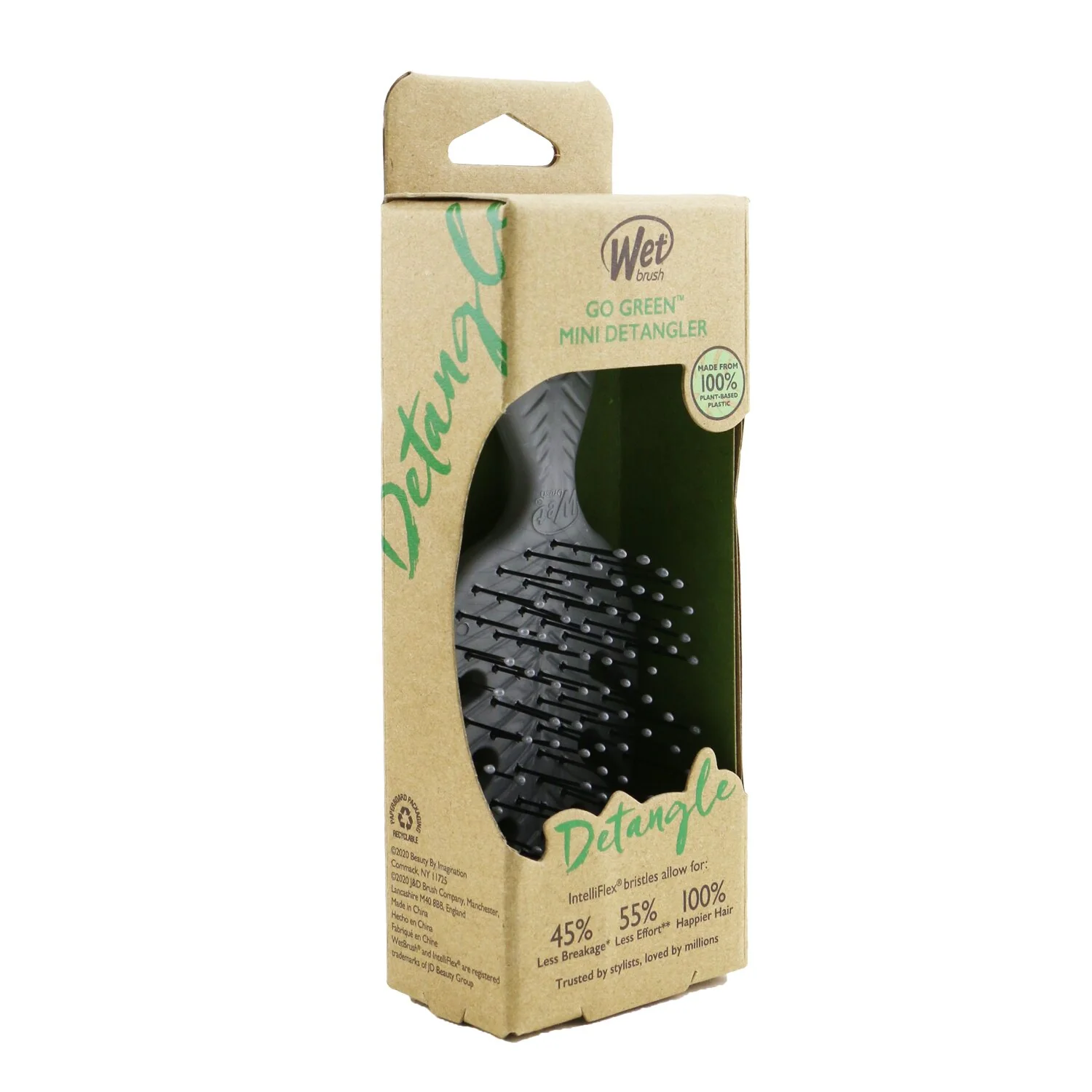 Wet Brush Go Green Mini Detangler - # Grey  1pc - Olabens