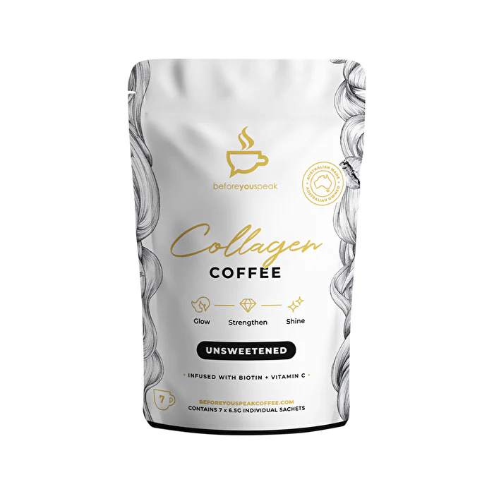 Before You Speak Collagen Coffee Unsweetened 6.5g x 7 Pack - Olabens