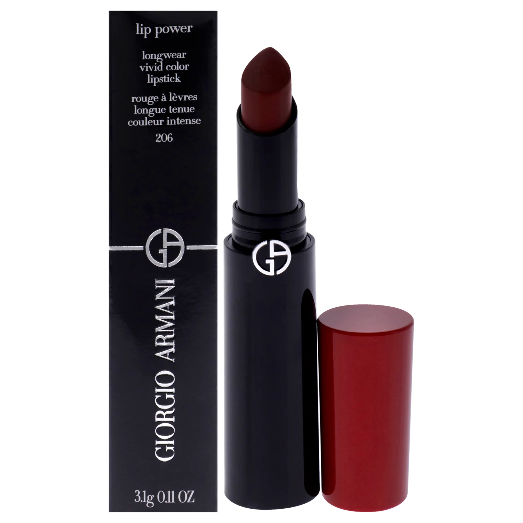 Lip Power Longwear Vivid Color Lipstick - 206 Cedar by Giorgio Armani for Women - 0.11 oz Lipstick - Olabens