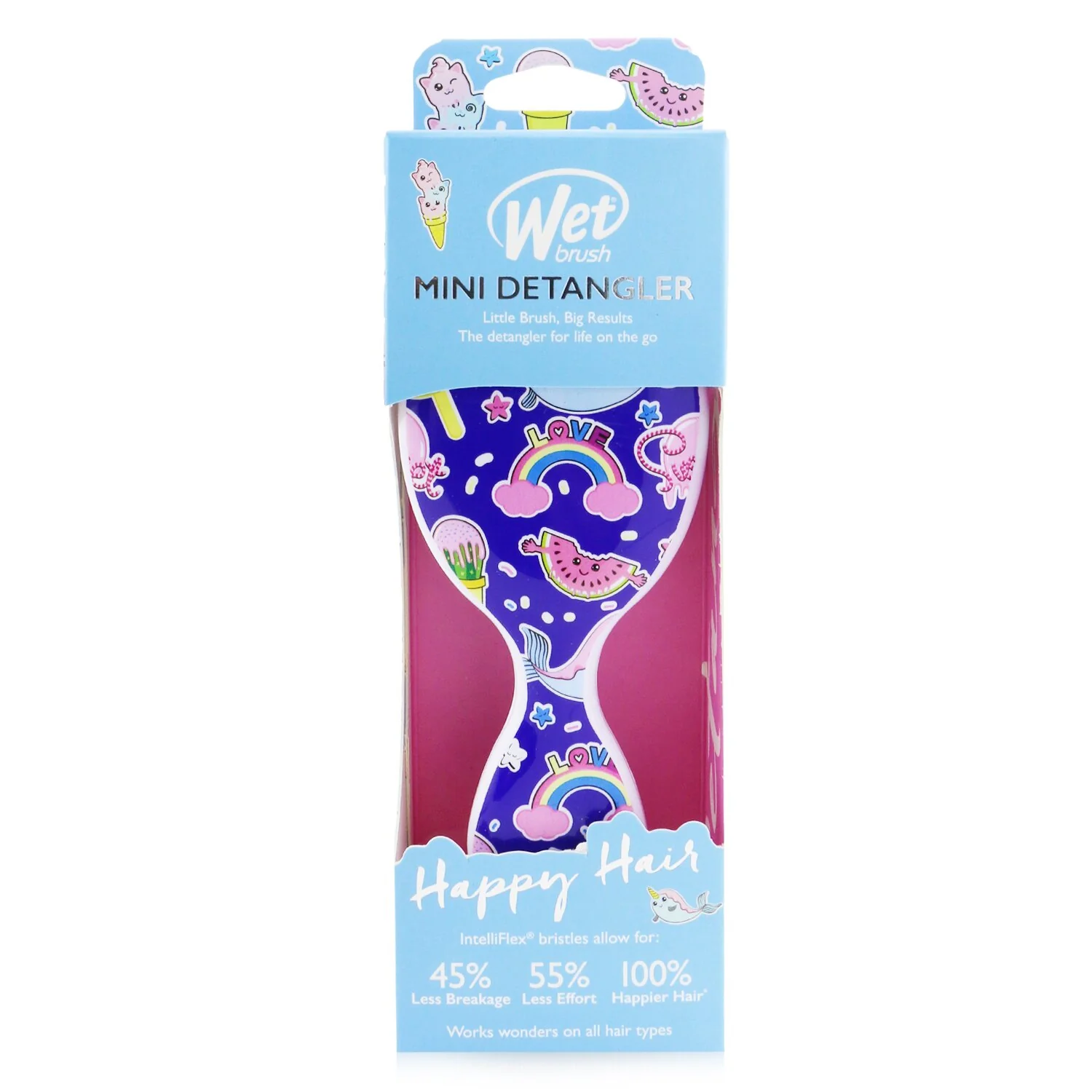 Wet Brush Mini Detangler Happy Hair - # Fantasy  1pc - Olabens